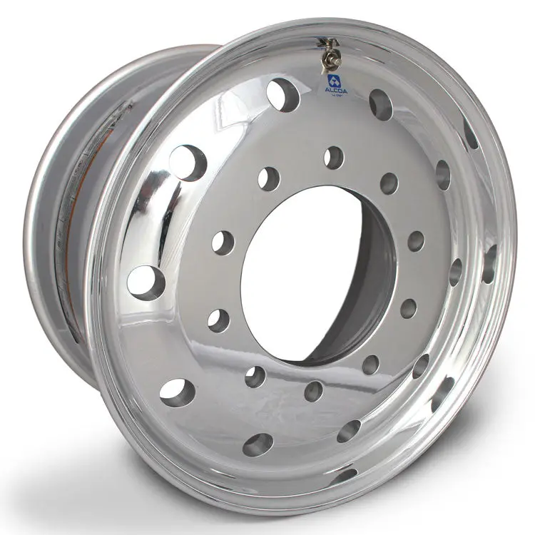 22.5X12.25 Alcoa 10X285mm Hub Pilot Mirror Polish Flat Face Wheel Front Only (4.75" Offset) (Discontinued Finish) 1