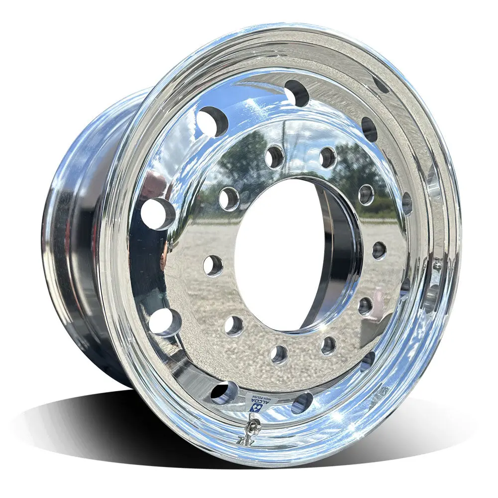 22.5X12.25 Alcoa 10X285mm Hub Pilot High Polish Flat Face Wheel Front Only (4.75 Offset) 1