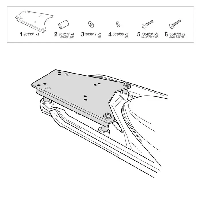 Shad Top Mount Plate R1300gs 2024-2025 R1300gsa 2025 1