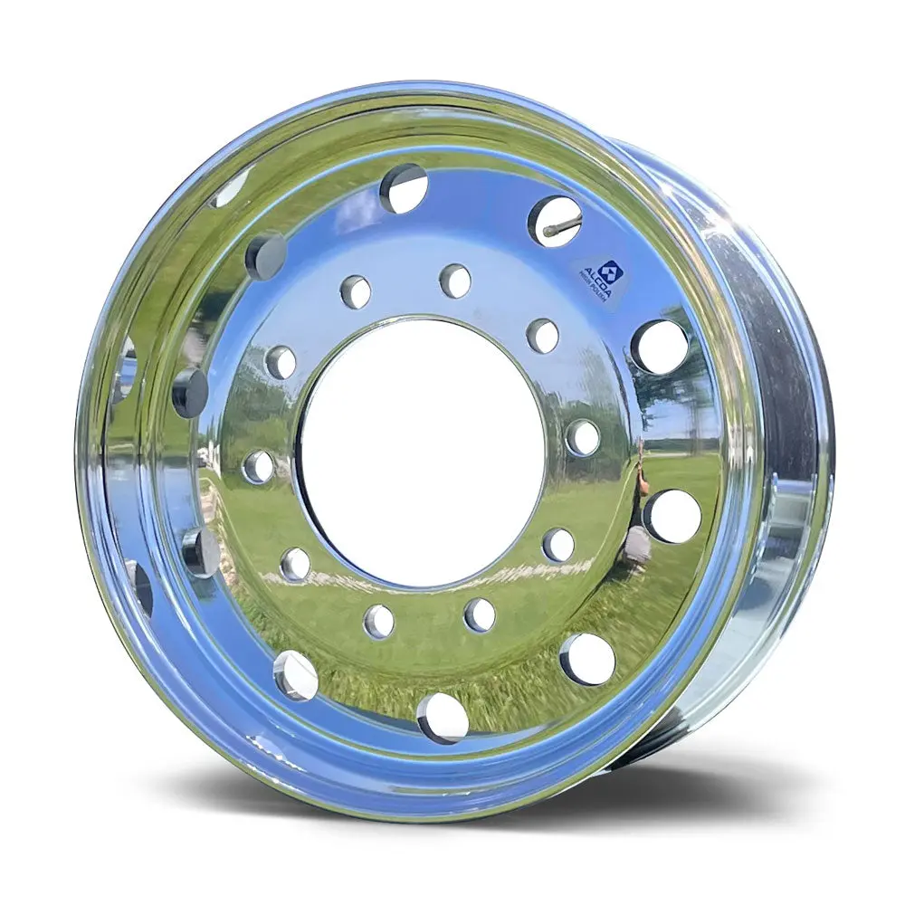 22.5X9.00 Alcoa 10X285mm Hub Pilot High Polish Flat Face Front 1