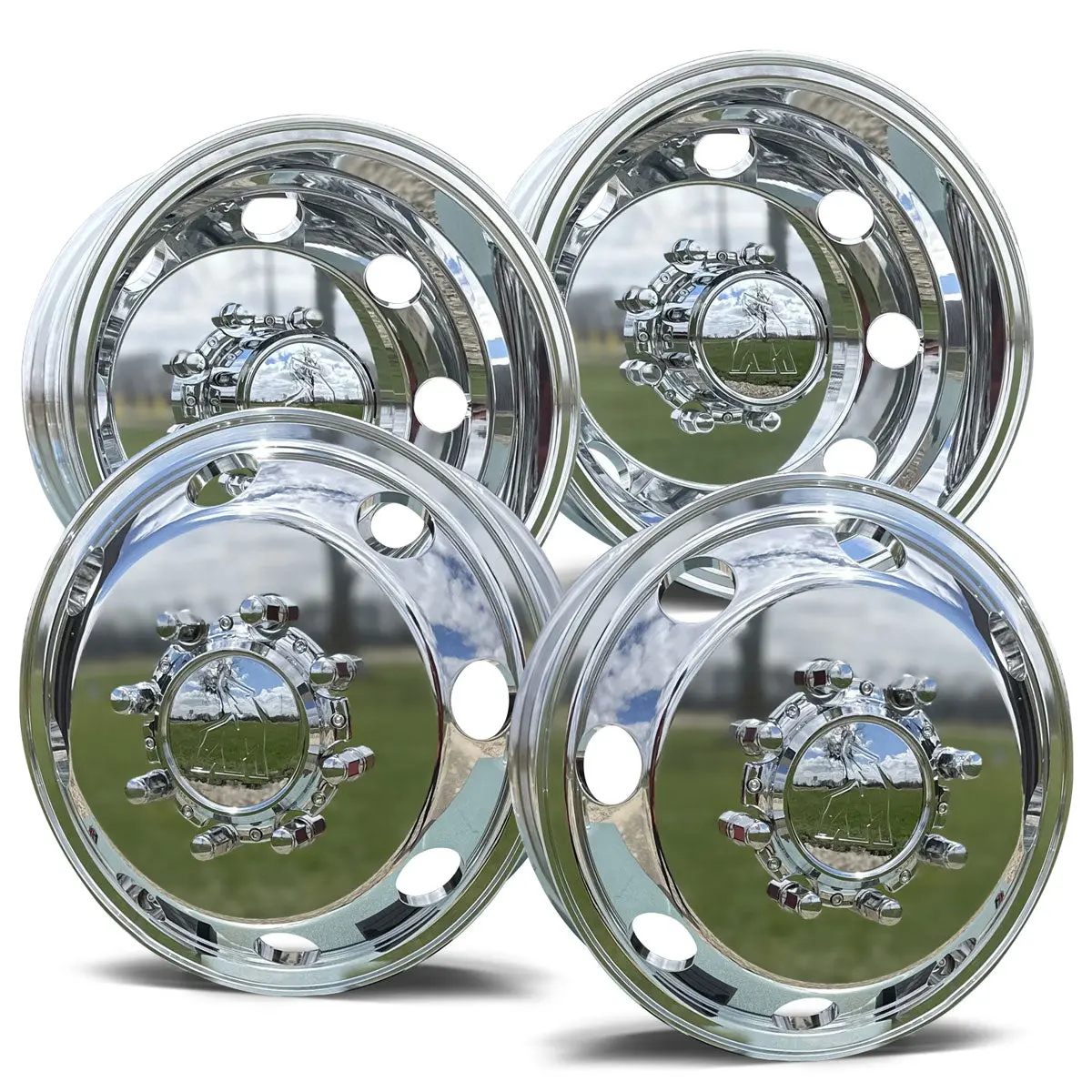 16X6 Northstar Mirror Polished 4 Wheel Kit W/ Chrome Caps And Lugs (1994-2011 Ram 3500 Drw) 1