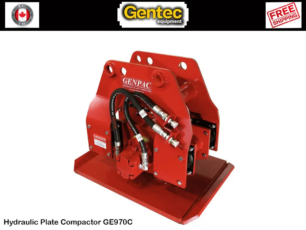 Gentec Ge970 Hydraulic Plate Compactor, 15000-33500 Lbs. Excavators 1