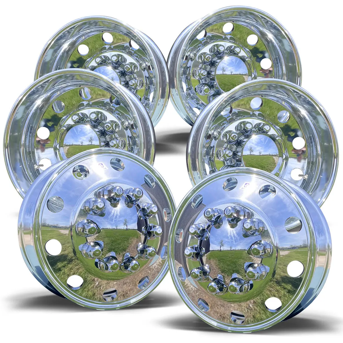 Alcoa High Polish 24.5 Tandem Axle Wheel Kit 3