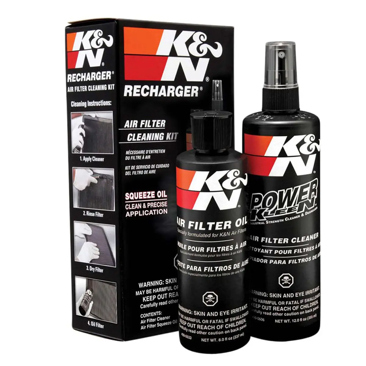 K&N Recharger Air Filter Cleaning Kit Black Squeeze Type 1