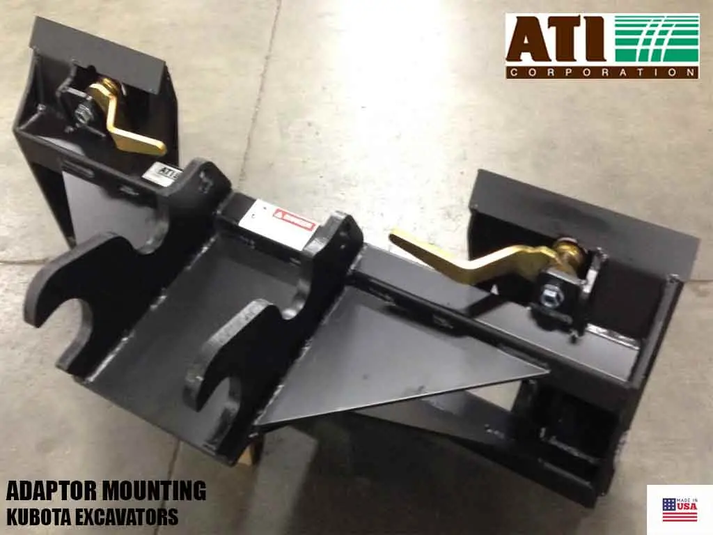 Ati Adapter Plate System, Kubota Excavators Can Pick Up Universal Skid Steer Attachments 1