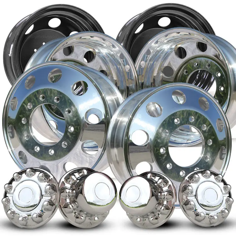19.5 American Force High Polished 2012-Present Dodge Ram 4500/5500 & 2005-Present Ford F450/F550 Drw 10X225mm 6 Wheel Direct Bolt Kit 1