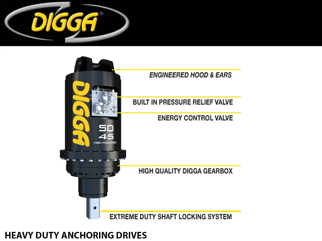 Digga Heavy Duty Anchoring Drives For Excavators, 39700 - 66100 Lbs. Machines (18-30 Ton) 1