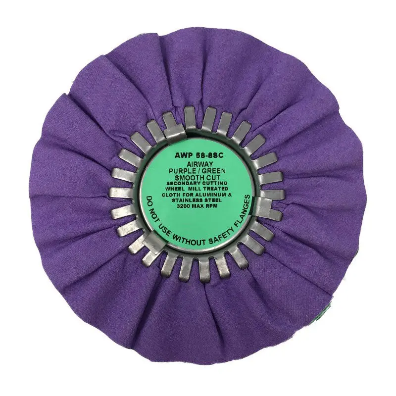 Purple/Green Smooth Cut Airway 8" Buffing Wheel 1
