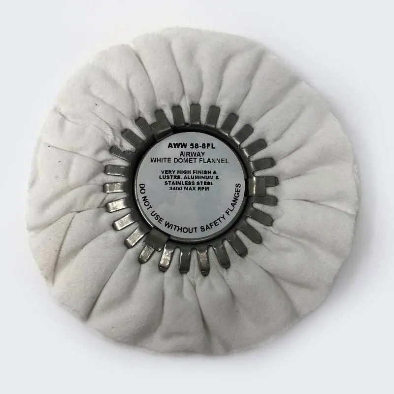 White Domet Flannel 8" Buffing Wheel 1