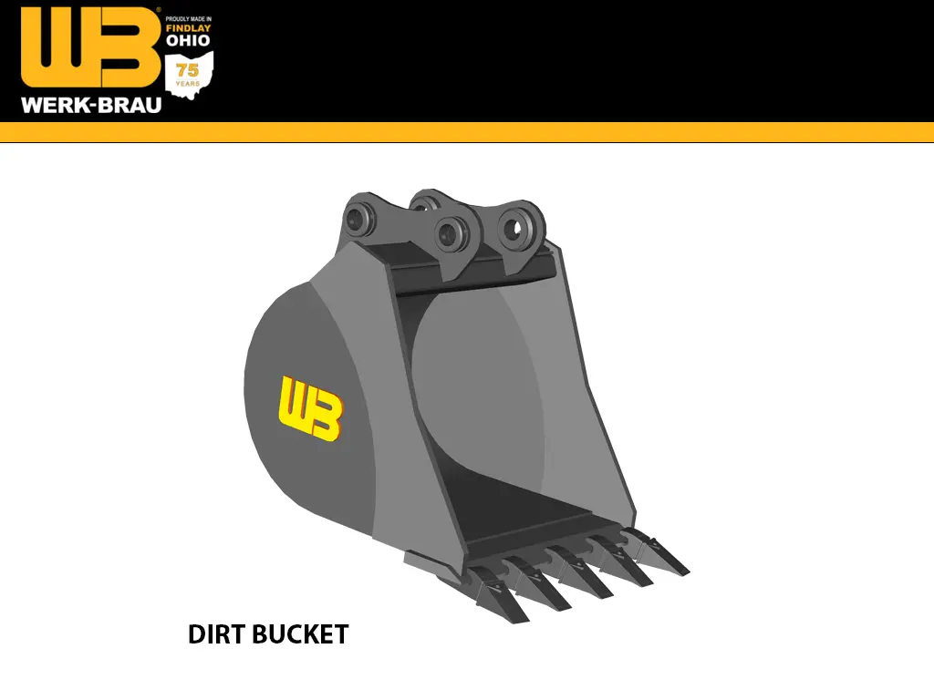 Werk-Brau Dirt Bucket For 11,000 - 14,000 Lbs. Backhoes. 1