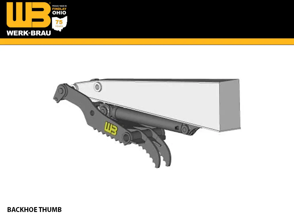 Werk-Brau Main Pin Hydraulic Thumb For Backhoes 1
