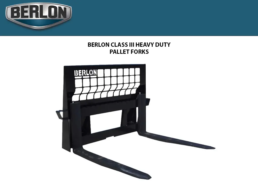 Berlon Class Iii Heavy Duty Pallet Forks For Skid Steer Mount 1