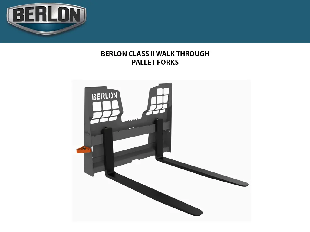 Berlon Class Ii Medium Duty Walk Through Pallet Forks For Skid Steers 1