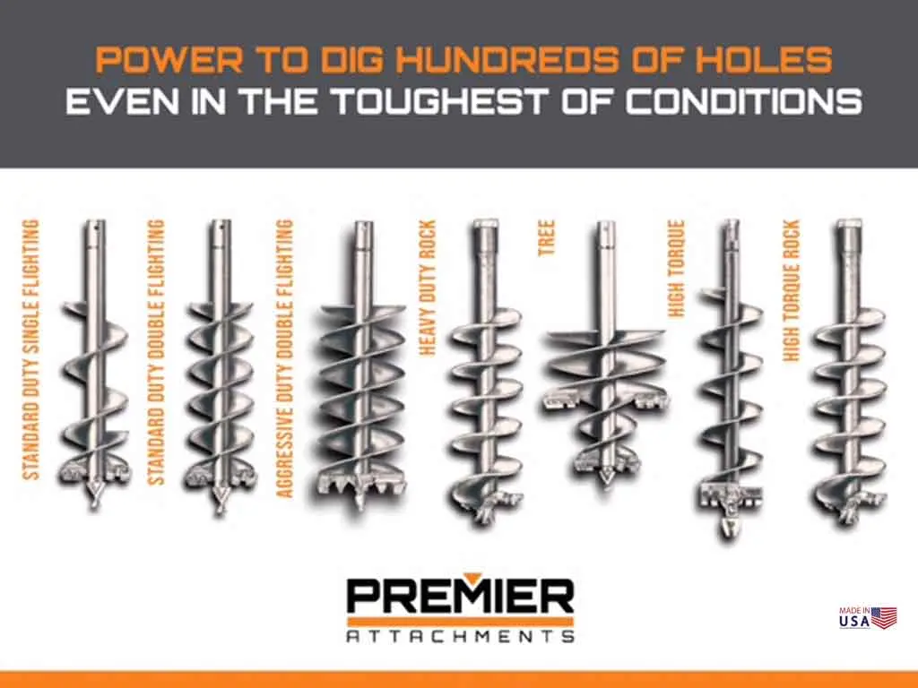 Premier Auger Bits 4Ft - 6Ft (2-9/16" Round) 1