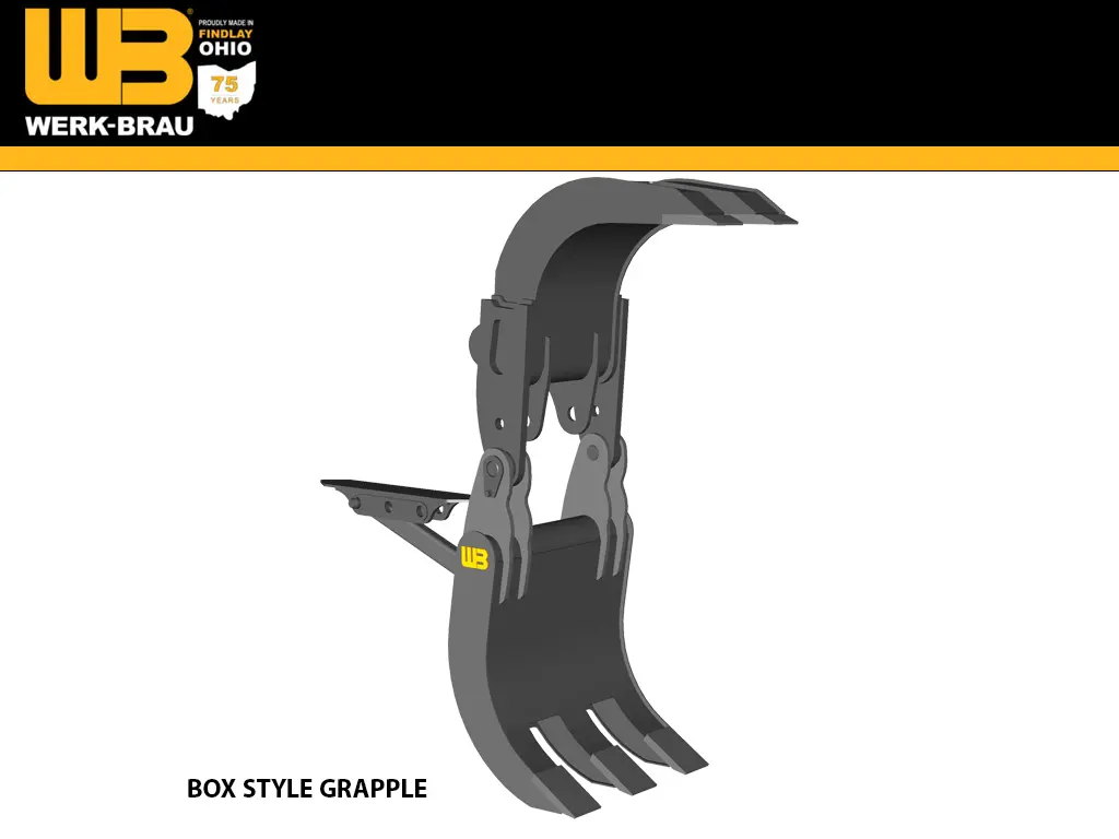 Werk-Brau Box Style Grapple For 24,000 -33,000 Lbs Excavators (12Mt) 1