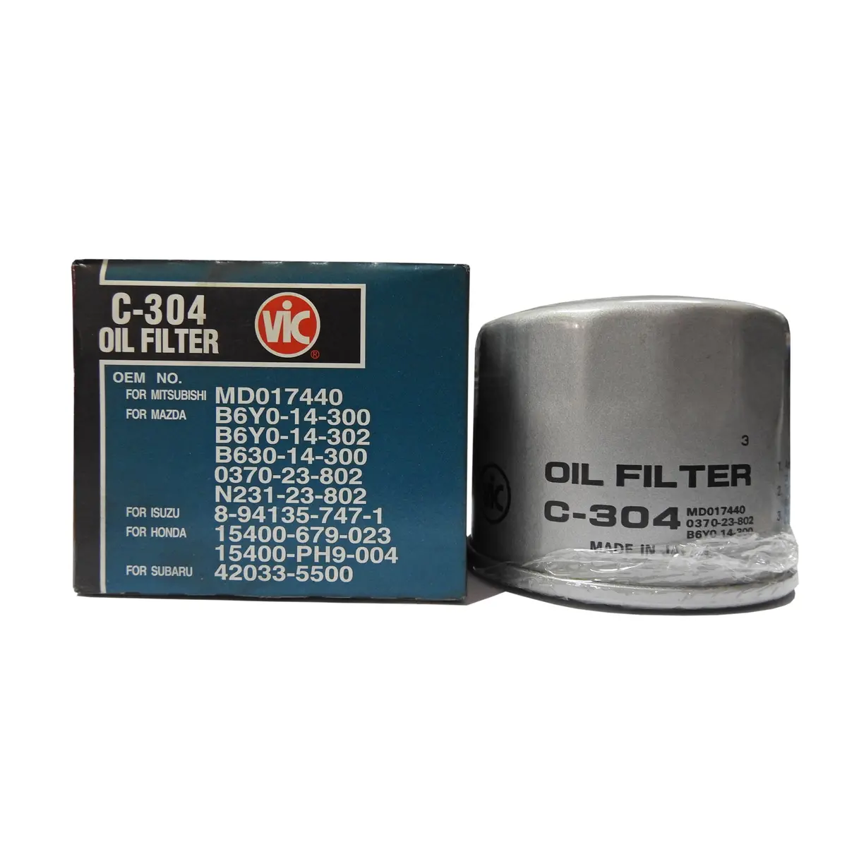Vic Oil Filter C-304 For Ford Laser. Kia Pride, Sorento, Hyundai Elantra, Getz, Matrix, Tucson 1