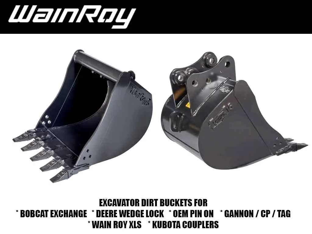 Wain Roy Dirt Buckets For Excavators Less Than 4500 Lbs. 1