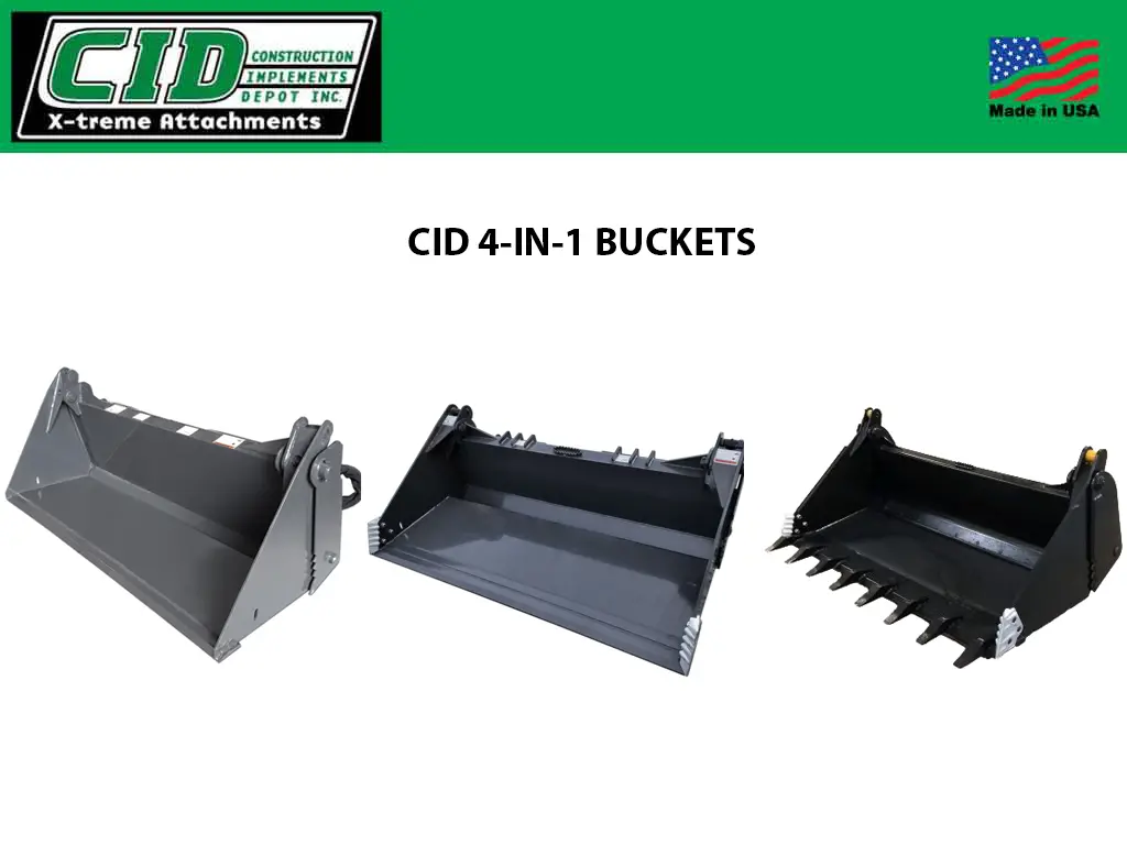 Cid 4-In-1 Buckets For Skid Steers 1