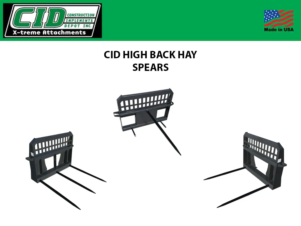 Cid High Back Hay Spears For Skid Steer Loaders 1