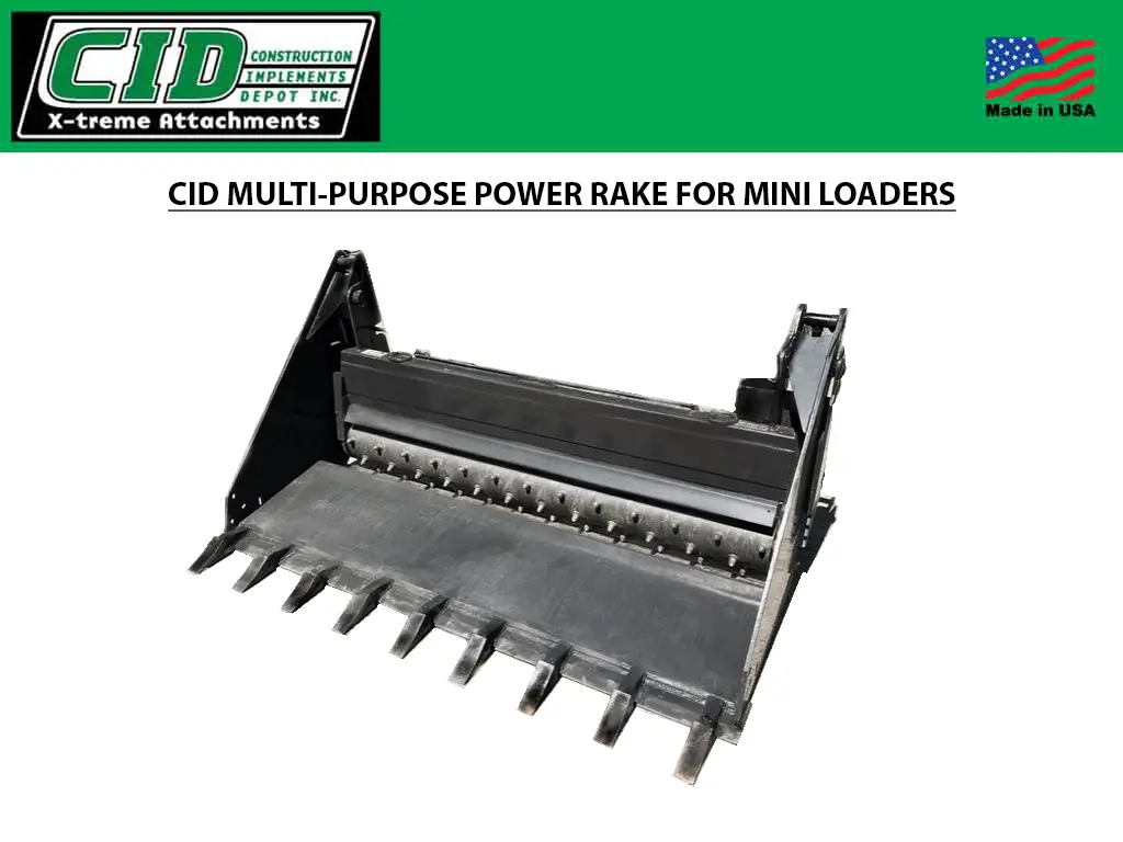 Cid Multi-Purpose Power Rake For Mini Loaders 1
