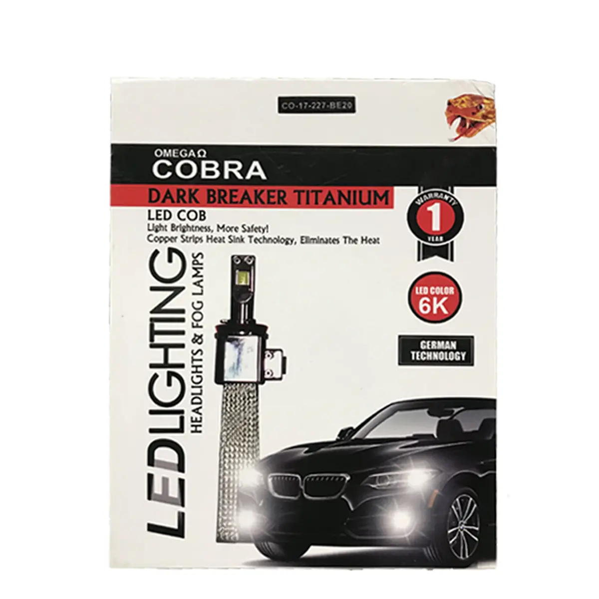 Cobra Dark Breaker Led Heat Copper Sink Type H4 6000K 1