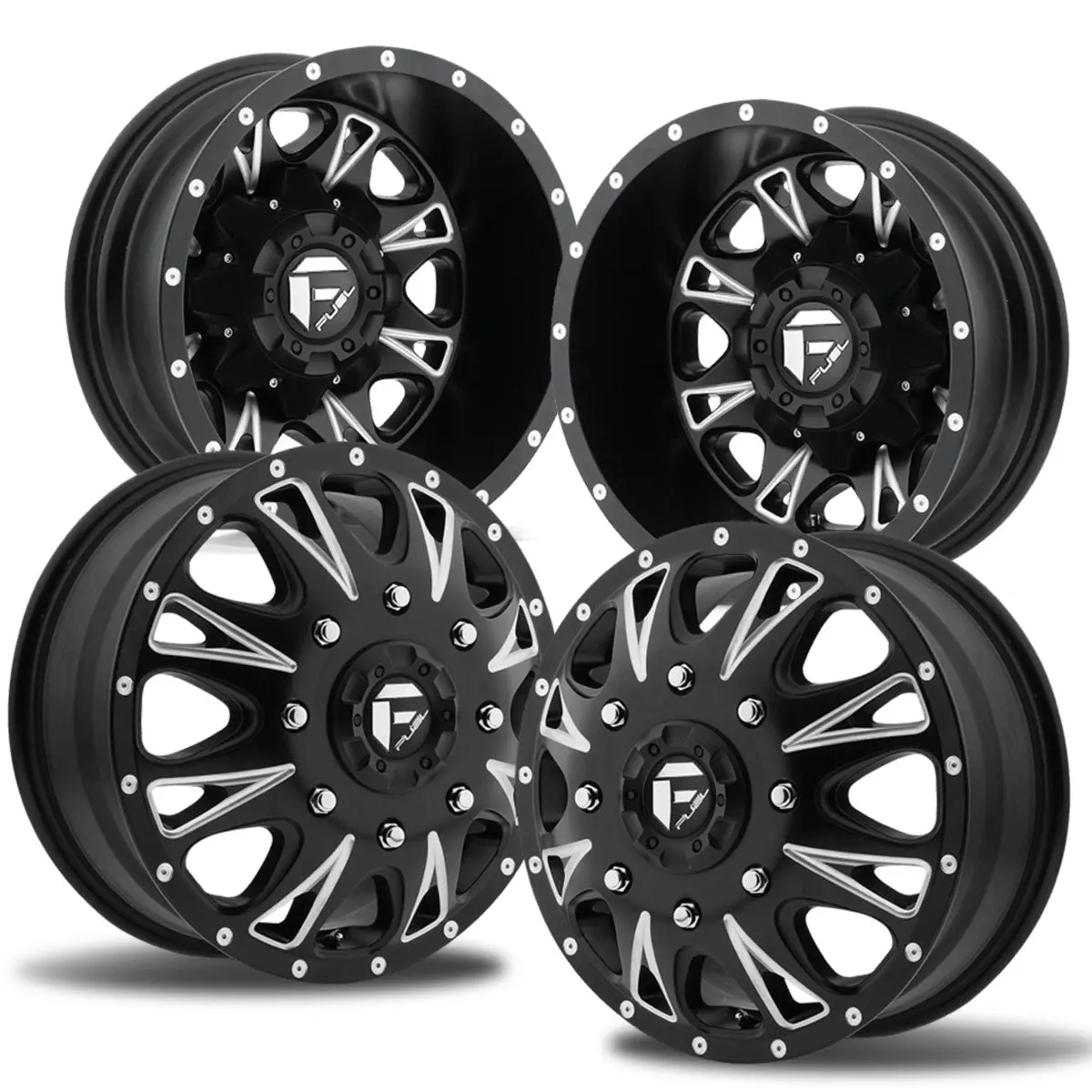 Fuel Throttle Drw 17×6.5 8X210 Chevy/Gmc 3500 Drw 2011-Present Black Aluminum 4-Wheel Kit (2 Front + 2 Rear) 1