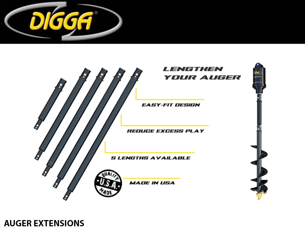 Digga 2" Hex Auger Bit Extensions (To Suit A4 & Rc4 Bits) 1