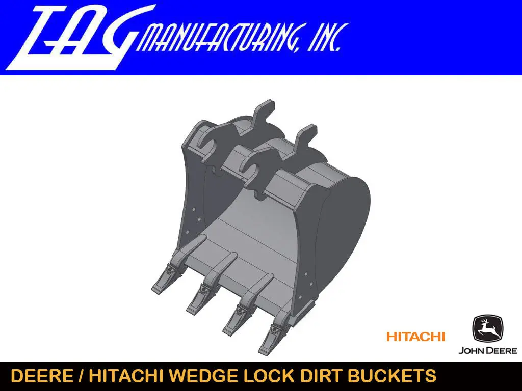Tag Wedge Lock Dirt Buckets For John Deere And Hitachi, 2500 Lb To 14000 Lb Excavators 1