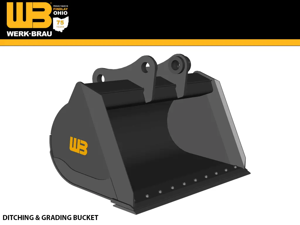 Werk-Brau Ditching & Grading Bucket For 59,000-68,000 Lbs. Excavators (30Mt) 1