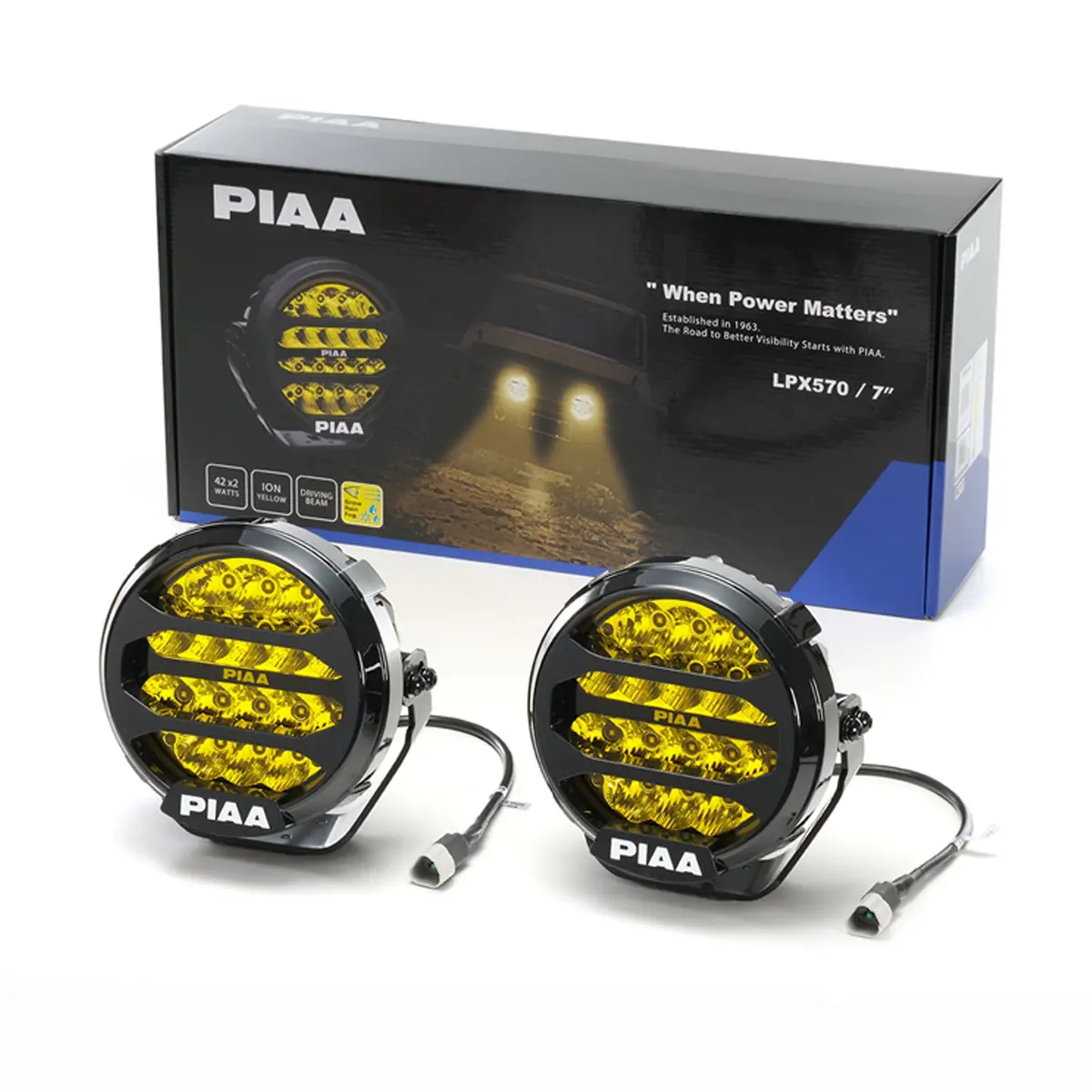 Piaa Led Sport Lamp Lpx570 Driving With Drl 2500K Ion Yellow 7.0” Pair 1