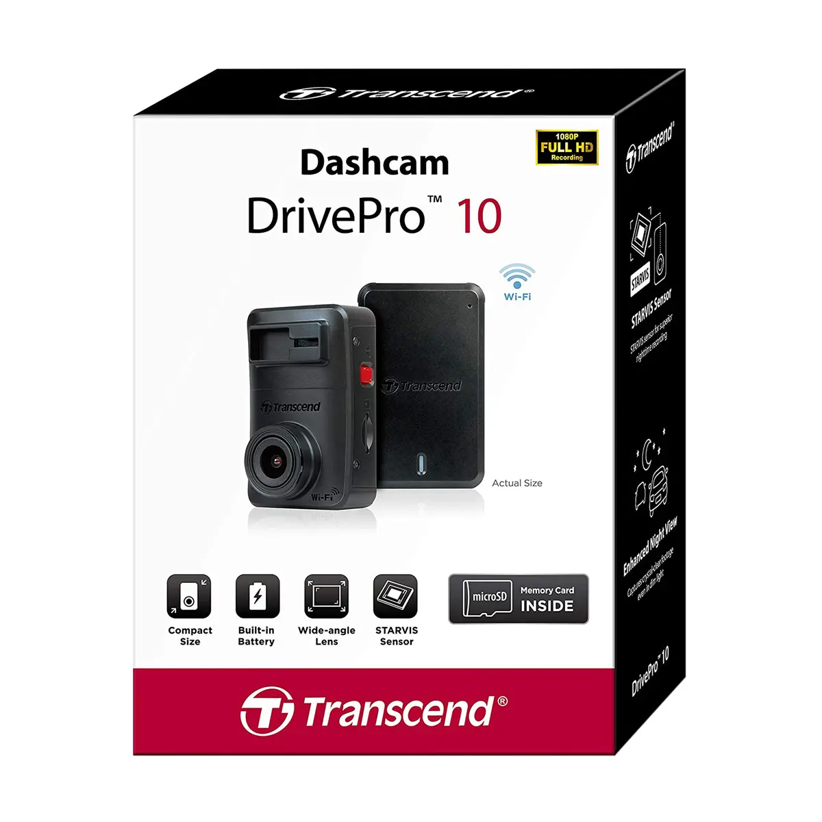 Transcend Dashcam Drivepro 10 1440P 2K Qhd 64Gb 1