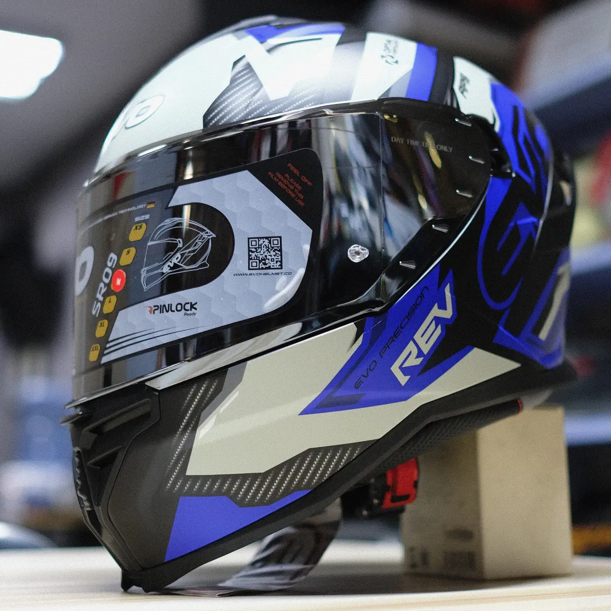 Evo Sr09 Graphics Rev Matte Grey Blue 1