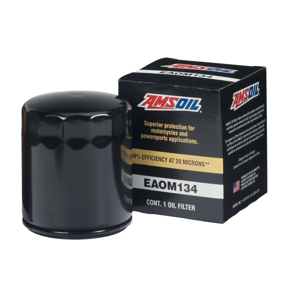 Amsoil Motorcycle Black Oil Filter Eaom134 1