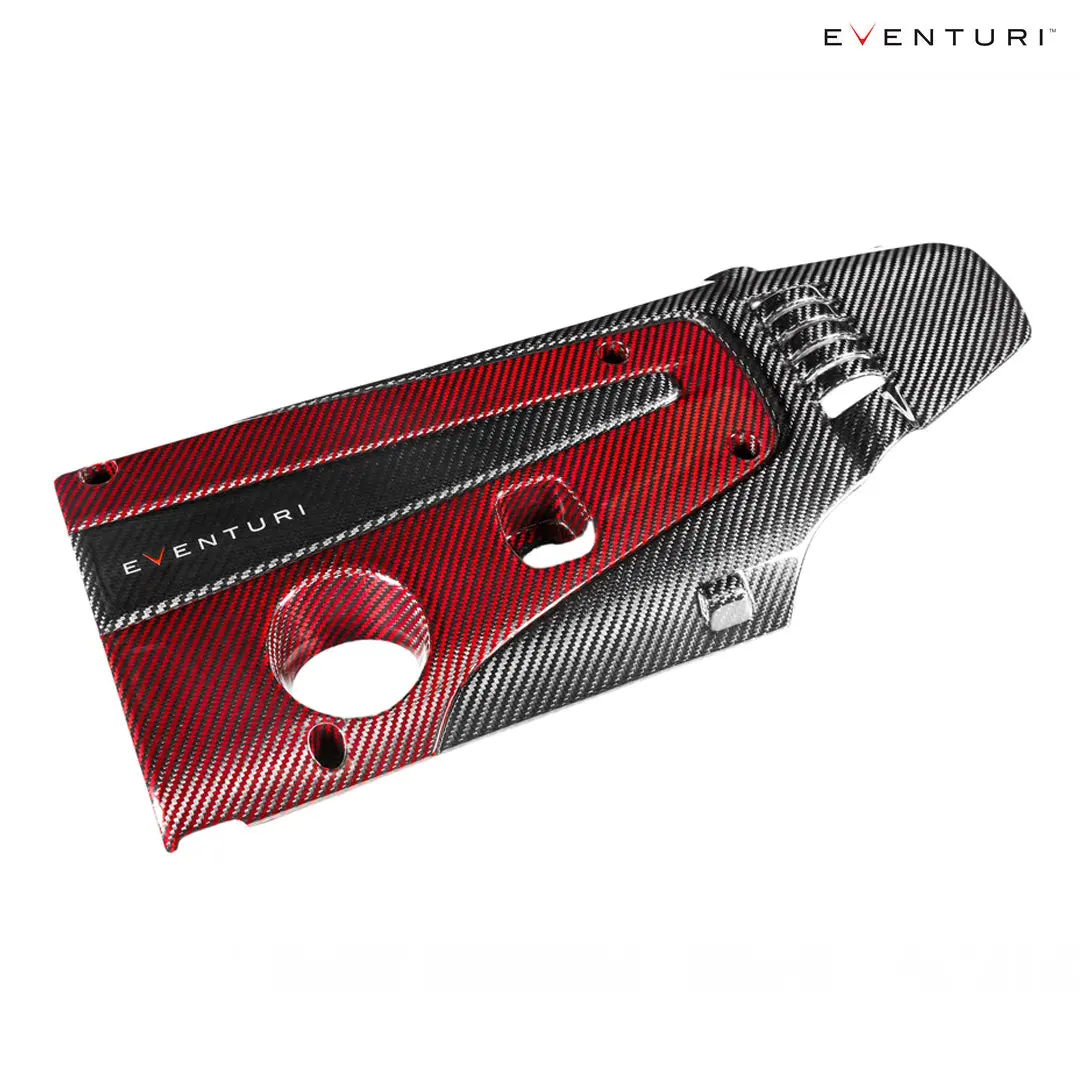 Eventuri Carbon Fiber Engine Cover Red & Black For Honda Fl5, Fk8 And Fk2 1