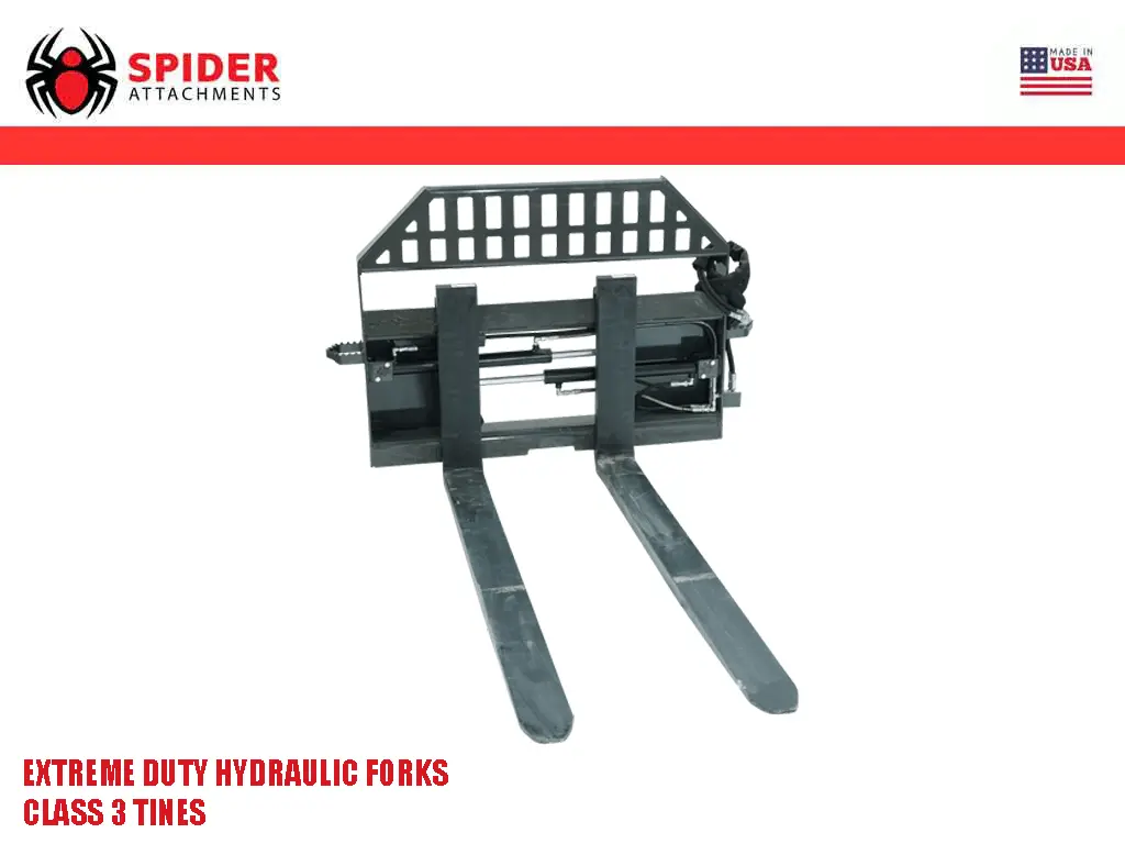 Spider Extreme Duty Hydraulic Pallet Forks For Skid Steer 1