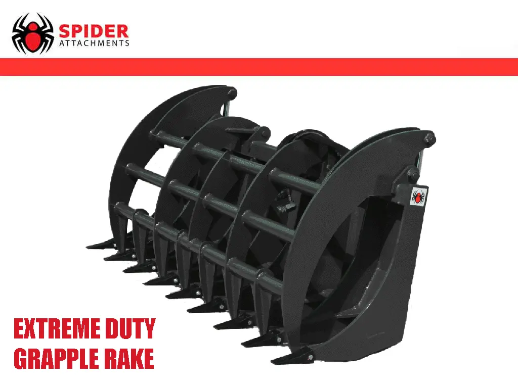 Spider Extreme Duty Grapple Rake With Teeth For Skid Steer 1