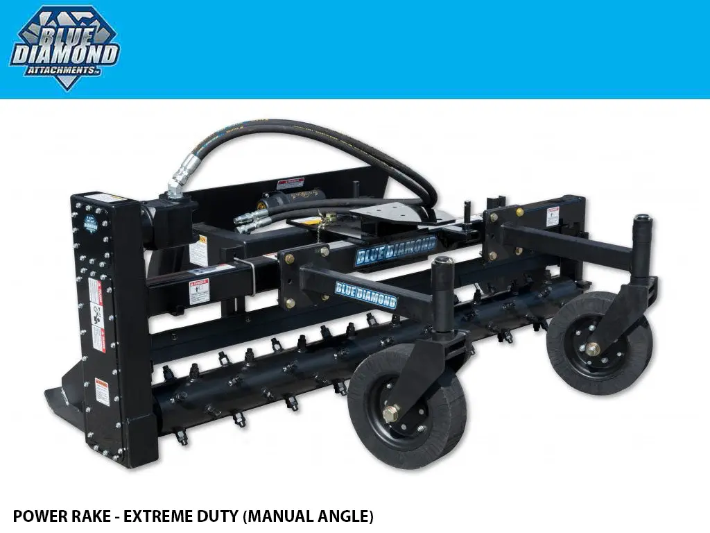 Blue Diamond Extreme Duty Power Rake, Manual Angle 1