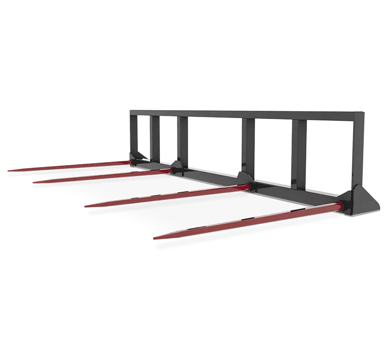 Hla Four Prong Bale Spear For Round Bales For Skid Steer 1