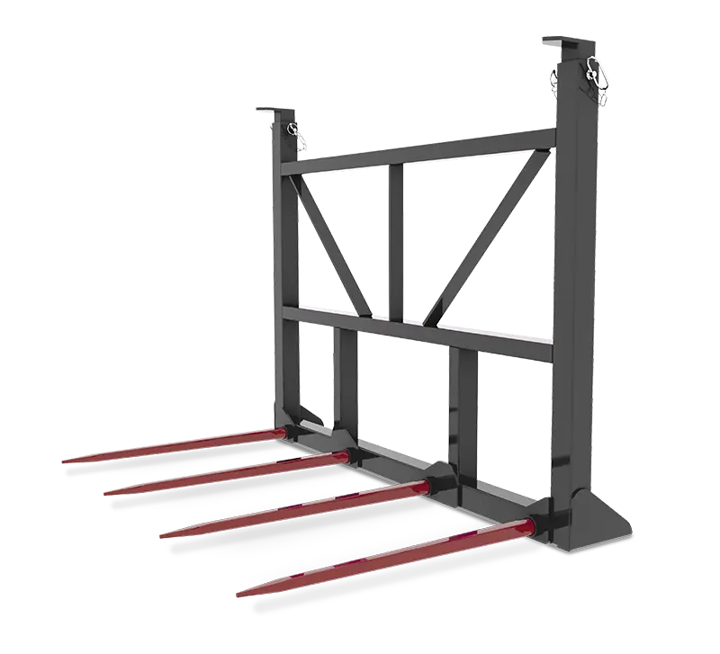 Hla Four Prong Bale Spear With Adjustable Guard For Tractors 1