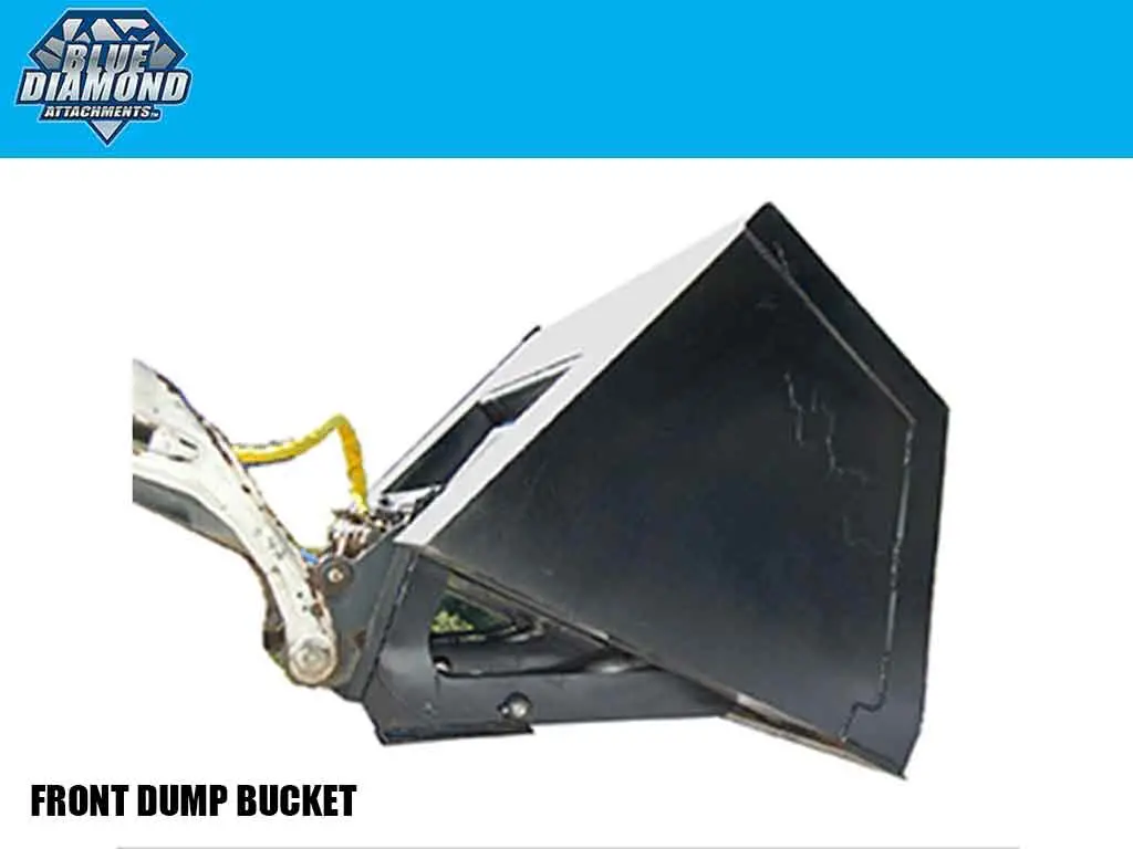 Blue Diamond Front Dump Bucket For Machines Using Universal Skid Steer Coupler 1