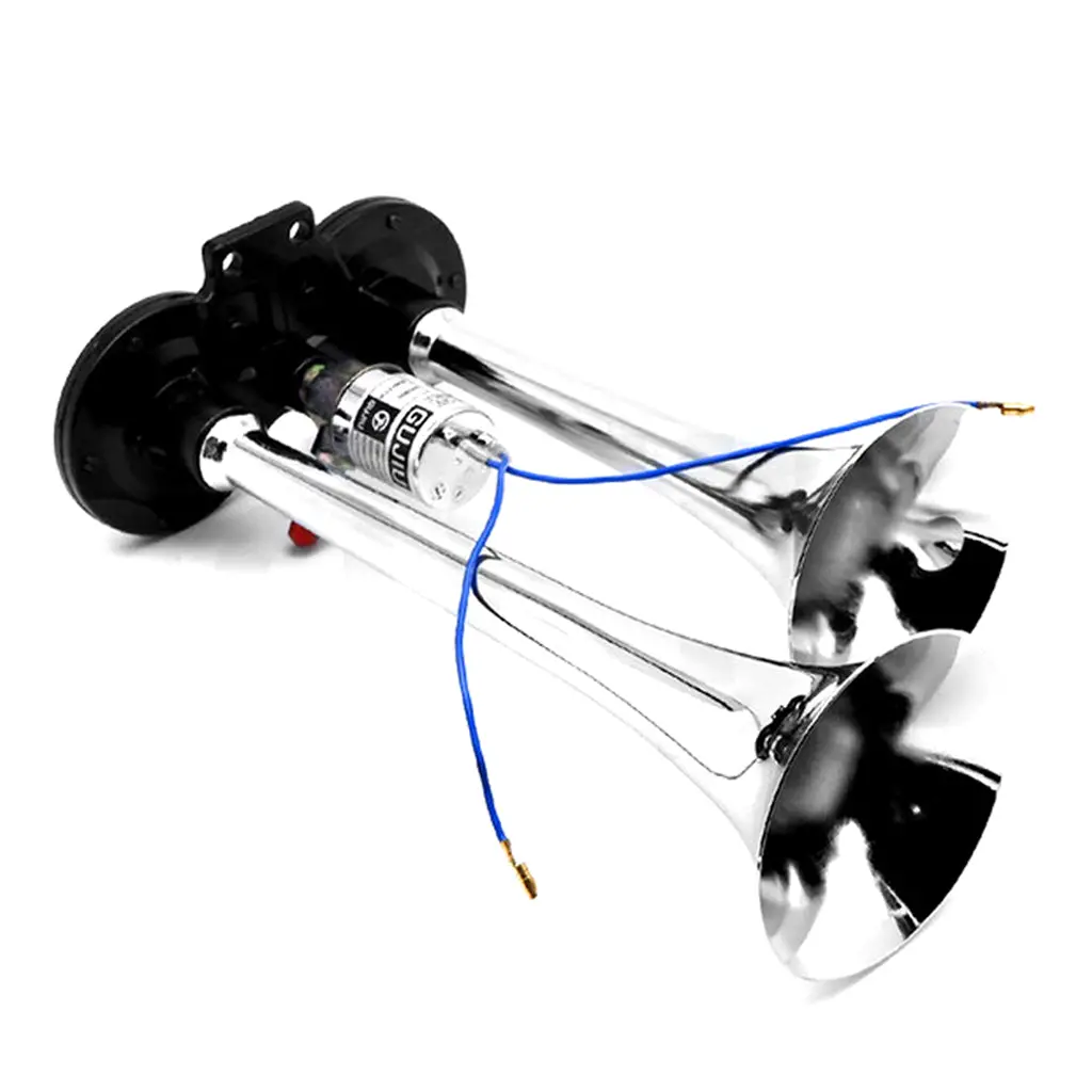 Gaoben Air Horn Chrome Trumpet 12V/24V 450Hz 128Db 1