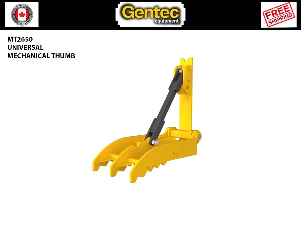 Mt2650 Gentec Universal Mechanical Excavator Thumbs 22,500-39,000 Lbs. Excavators 1