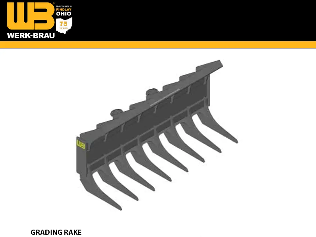 Werk-Brau Grading Rake For Wheel Loaders 14,000 - 19,000 Lbs. (Class 1) 1