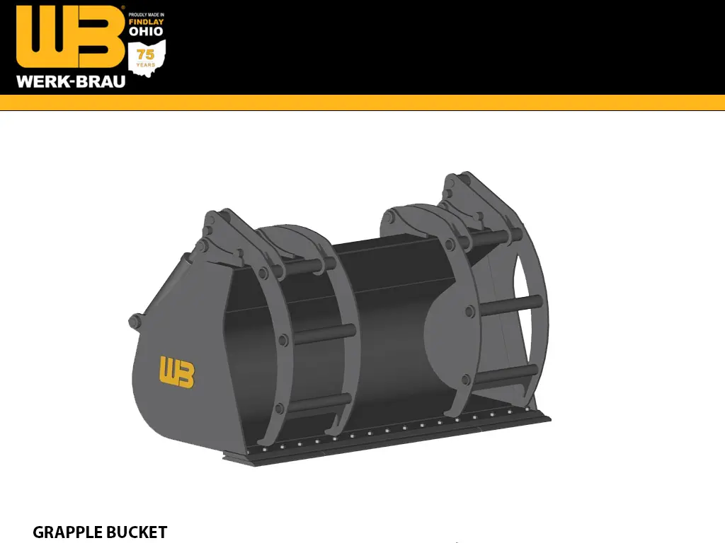 Werk-Brau Grapple Bucket For Wheel Loaders 51,000 - 68,000 Lbs. (Class 6) 1