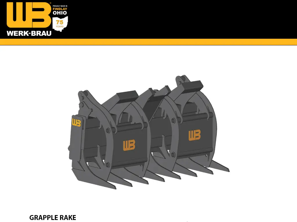 Werk-Brau Grapple Rake For Wheel Loaders 33,000 - 43,000 Lbs. (Class 4) 1