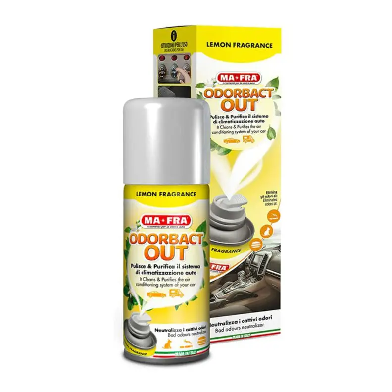 Ma-Fra Odorbact Out Car Aircon Sanitizer In Color Box Lemon Scent 150Ml 1