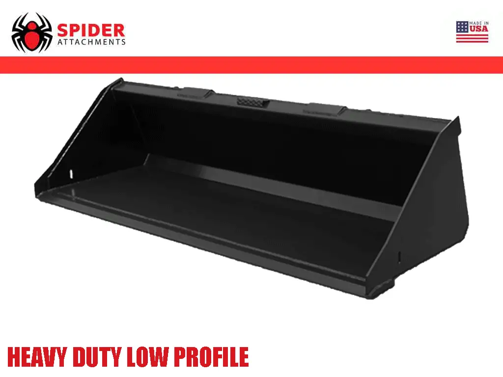 Spider Attachments Heavy Duty Low Profile Buckets For Skid Steer Loaders 1