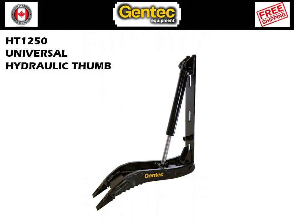 Ht1250 Gentec Universal Hydraulic Excavator Thumbs, 22500-39000 Lbs Excavators 1