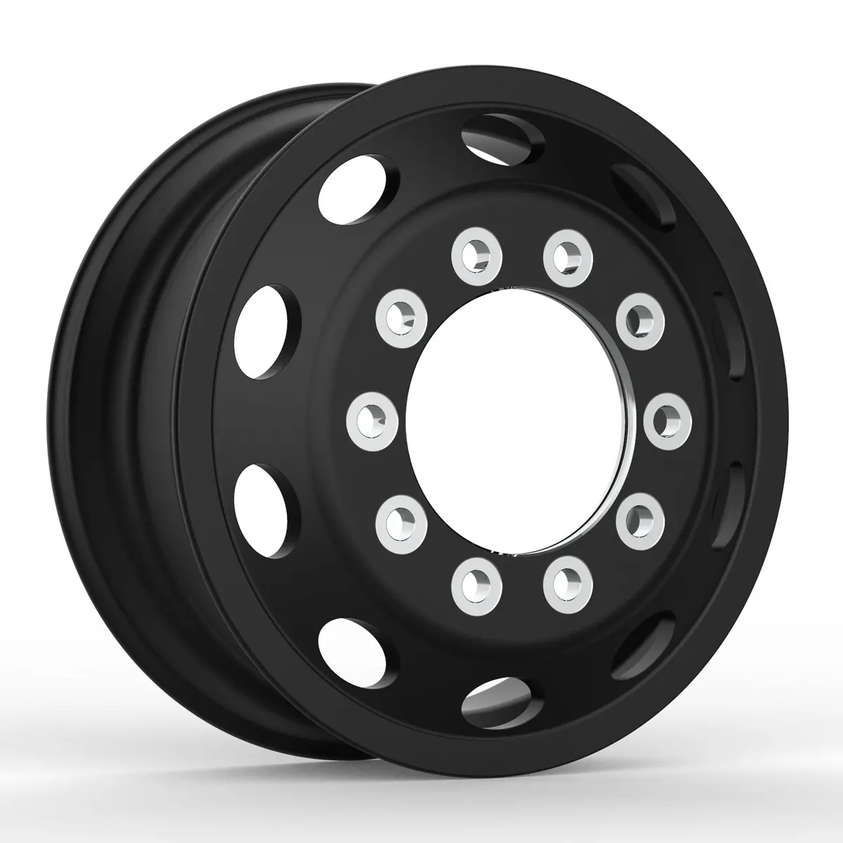 22.5X8.25 Northstar 10X285mm Hub Pilot "Saturn" Black Front 1