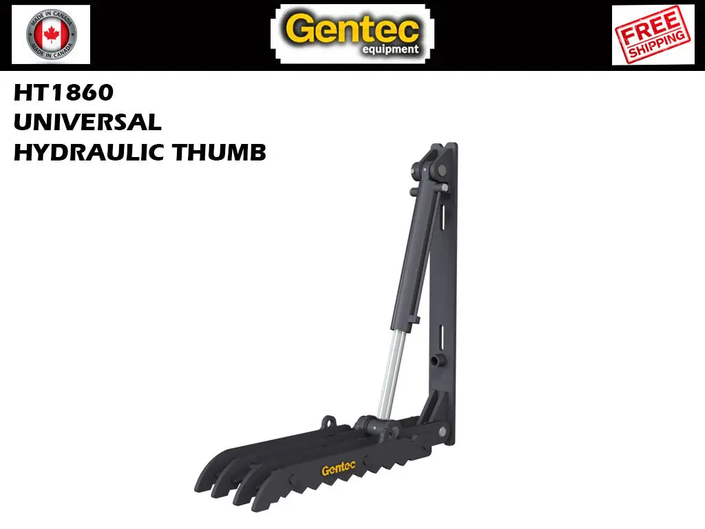 Ht1860 Gentec Universal Hydraulic Excavator Thumbs, 22500-39000 Lbs Excavators 1